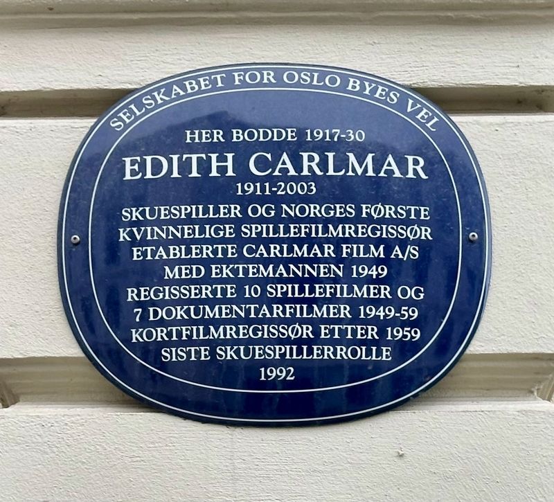 Edith Carlmar Marker. Click for full size. Edith Carlmar Marker image. Click for full size.