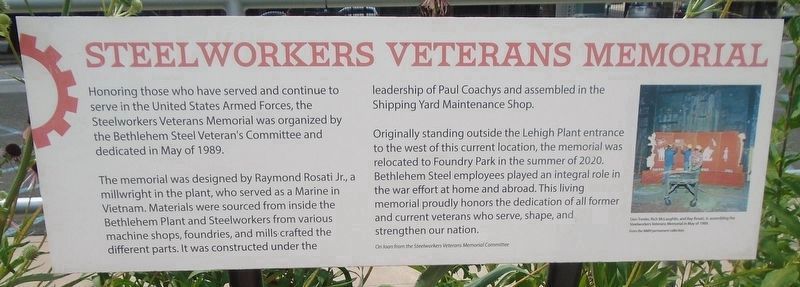 Steelworkers Veterans Memorial. Click for full size. Steelworkers Veterans Memorial image. Click for full size.