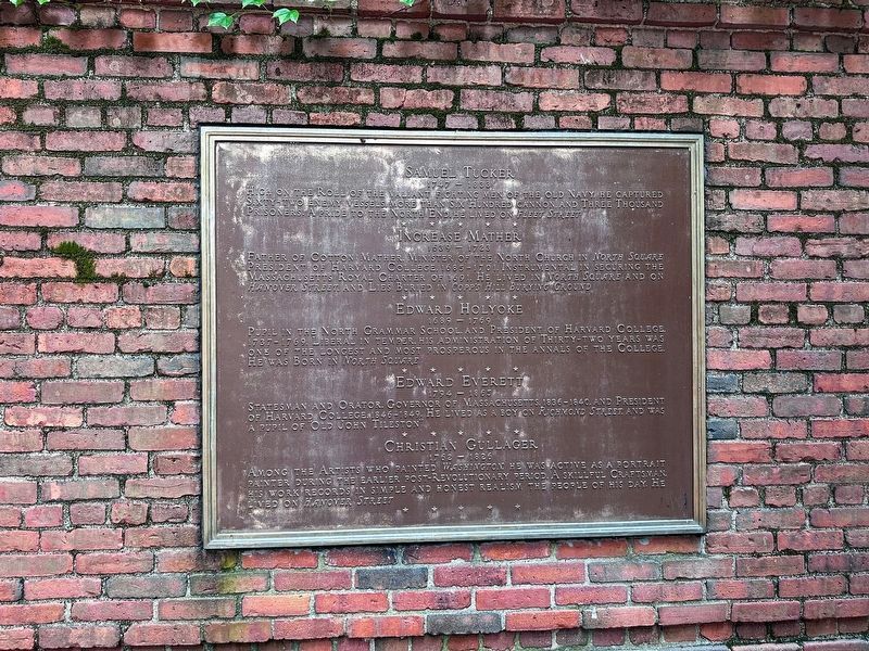 Samuel Tucker / Increase Mather / Edward Holyoke / Edward Everett / Christian Gullager Marker image. Click for full size.