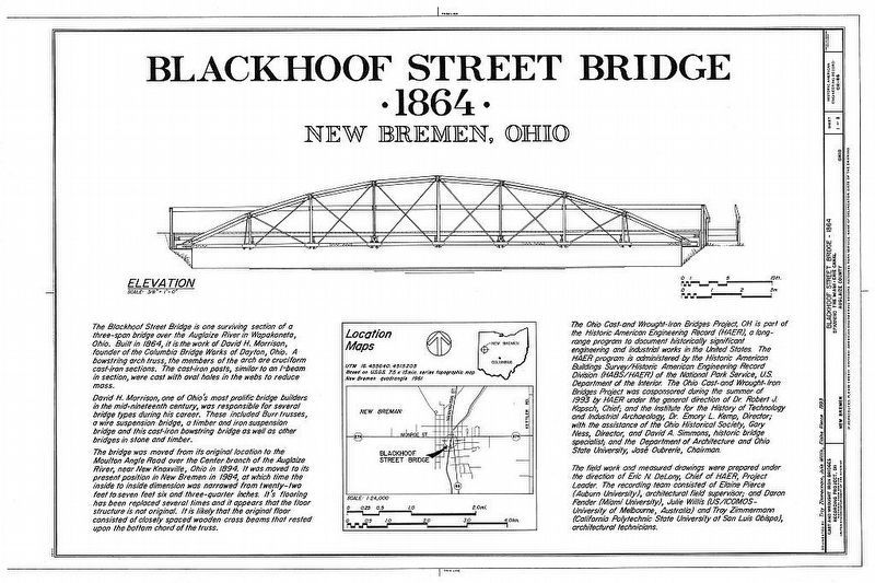 Blackhoof Street Bridge, Spanning Miami-Erie Canal, New Bremen, Auglaize County, OH. Click for full size. Blackhoof Street Bridge, Spanning Miami-Erie Canal, New Bremen, Auglaize County, OH image. Click for full size.