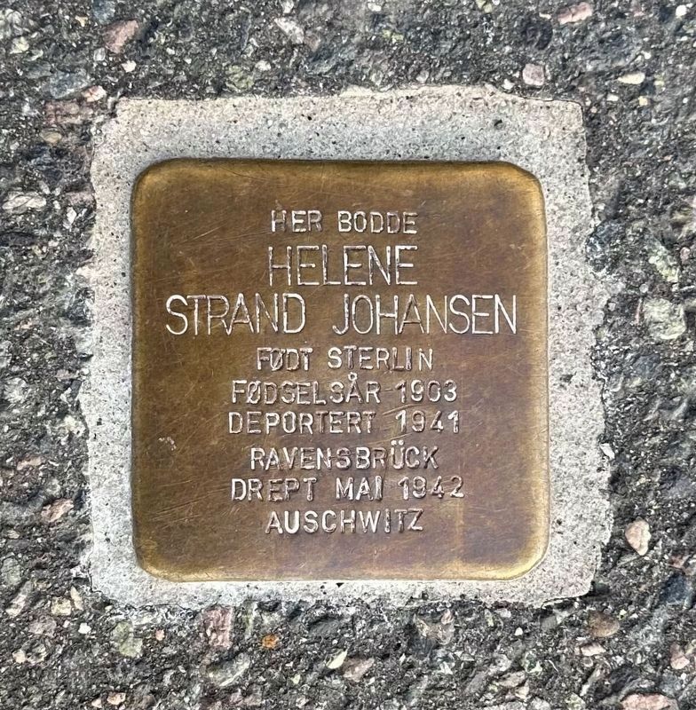 Helene Strand Johansen stolperstein. Click for full size. Helene Strand Johansen stolperstein image. Click for full size.