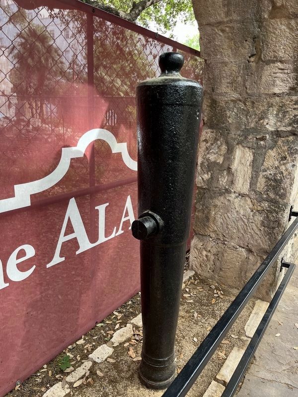 Cannon From the Battle of the Alamo Marker. Click for full size. Cannon From the Battle of the Alamo Marker image. Click for full size.
