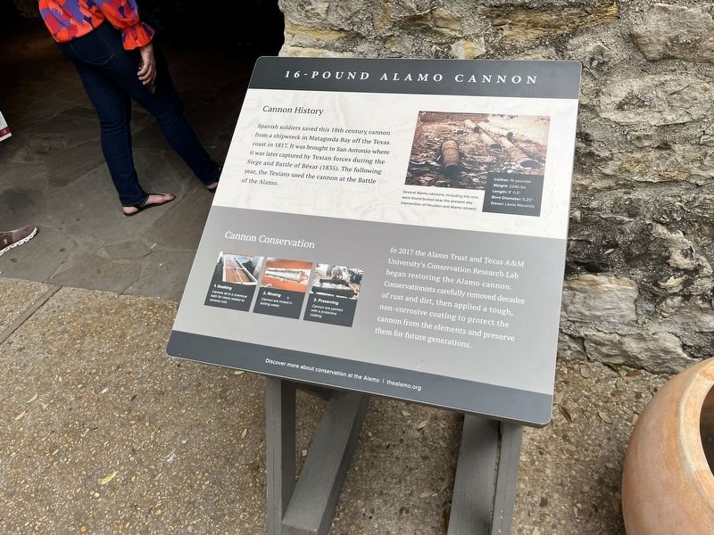16-Pound Alamo Cannon Marker. Click for full size. 16-Pound Alamo Cannon Marker image. Click for full size.