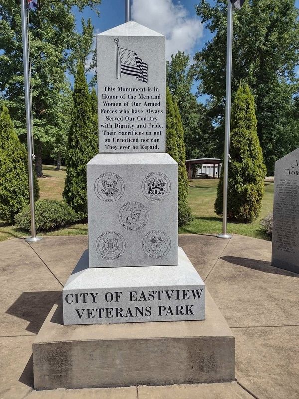 City of Eastview Veterans Park Marker. Click for full size. City of Eastview Veterans Park Marker image. Click for full size.