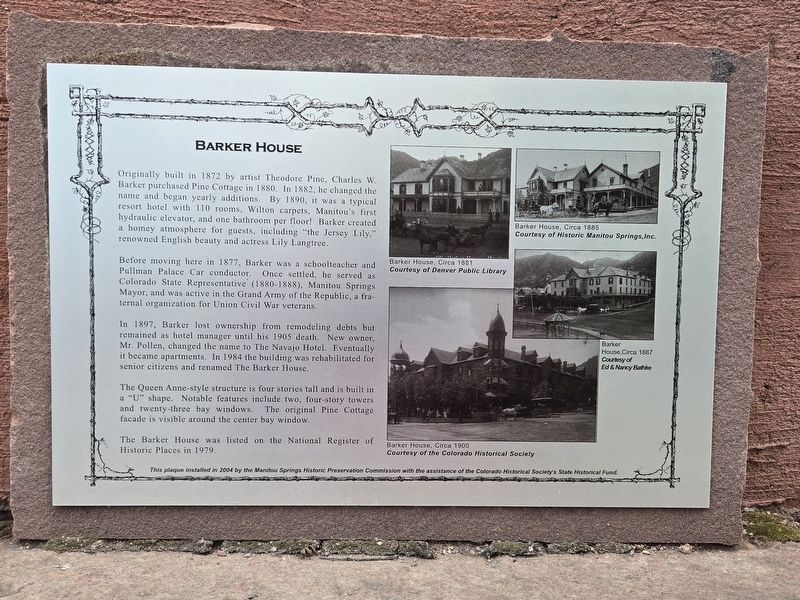 Barker House Marker image. Click for full size.
