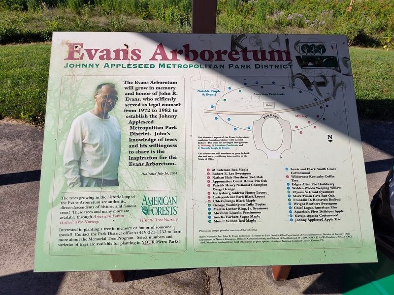 Evans Arboretum Marker image. Click for full size.