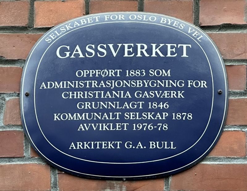 Gassverket / Gas Works Marker. Click for full size. Gassverket / Gas Works Marker image. Click for full size.