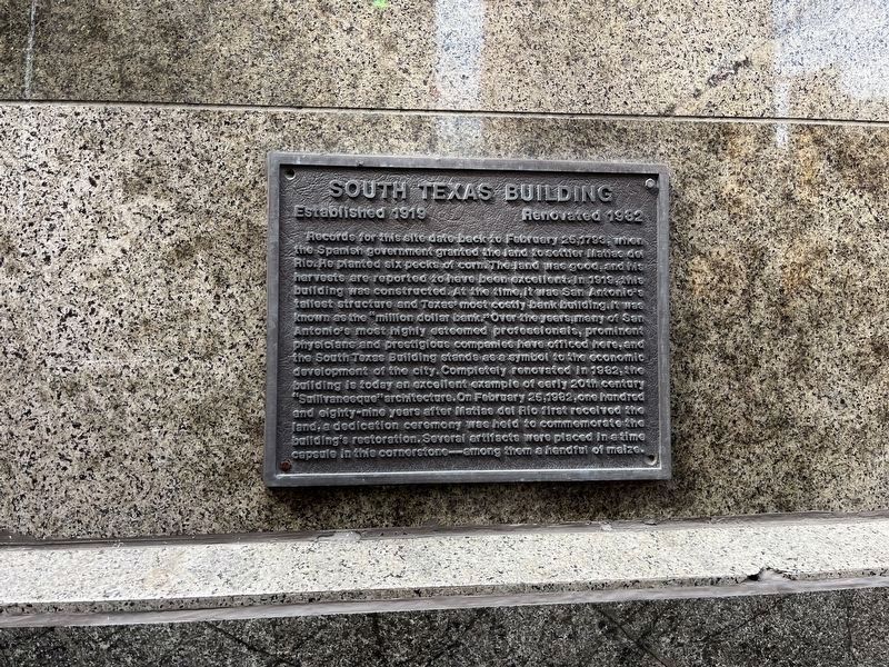 South Texas Building Marker image. Click for full size.