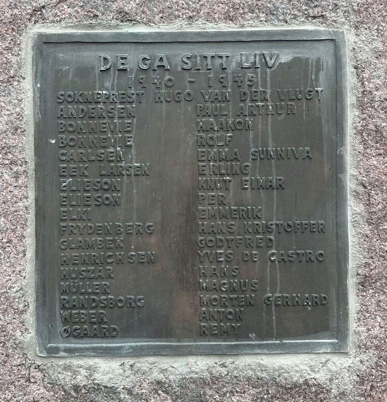 St. Olav’s Cathedral World War II Memorial - names plaque. Click for full size. St. Olav’s Cathedral World War II Memorial - names plaque image. Click for full size.