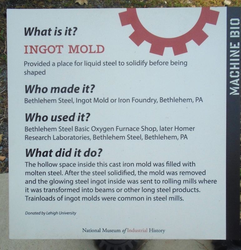Ingot Mold Marker. Click for full size. Ingot Mold Marker image. Click for full size.