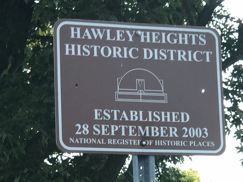 Hawley Heights Historic District Marker. Click for full size. Hawley Heights Historic District Marker image. Click for full size.