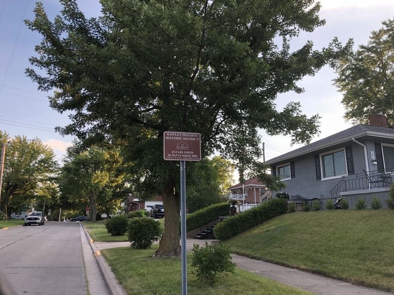 Hawley Heights Historic District Marker. Click for full size. Hawley Heights Historic District Marker image. Click for full size.