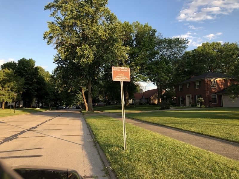 Hawley Heights Historic District Marker. Click for full size. Hawley Heights Historic District Marker image. Click for full size.