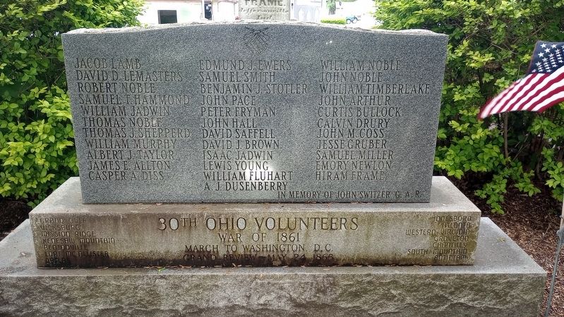 30th Ohio Volunteers Marker. Click for full size. 30th Ohio Volunteers Marker image. Click for full size.