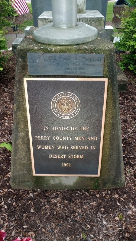 Perry County Desert Storm Memorial Marker. Click for full size. Perry County Desert Storm Memorial Marker image. Click for full size.