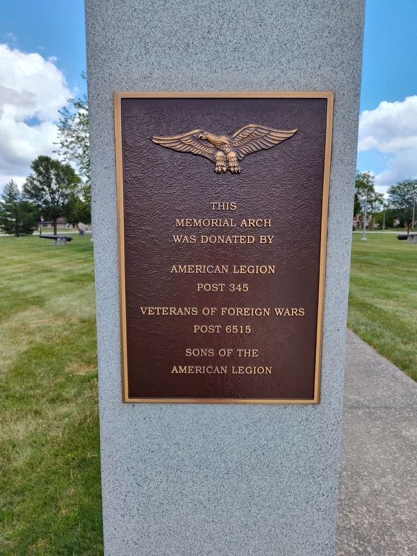 Veterans Memorial Arch Marker. Click for full size. Veterans Memorial Arch Marker image. Click for full size.