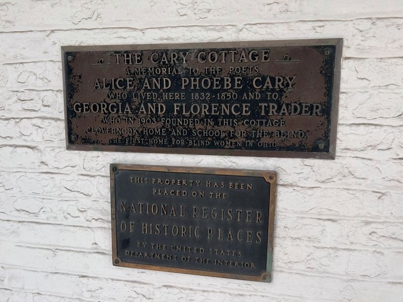 NRHP and other another marker on Cary Cottage image. Click for full size.