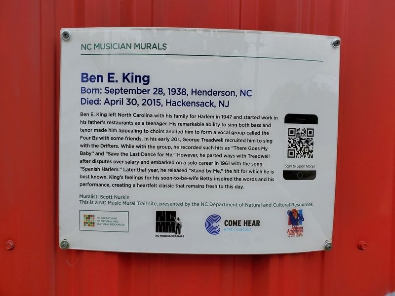 Ben E. King Marker. Click for full size. Ben E. King Marker image. Click for full size.