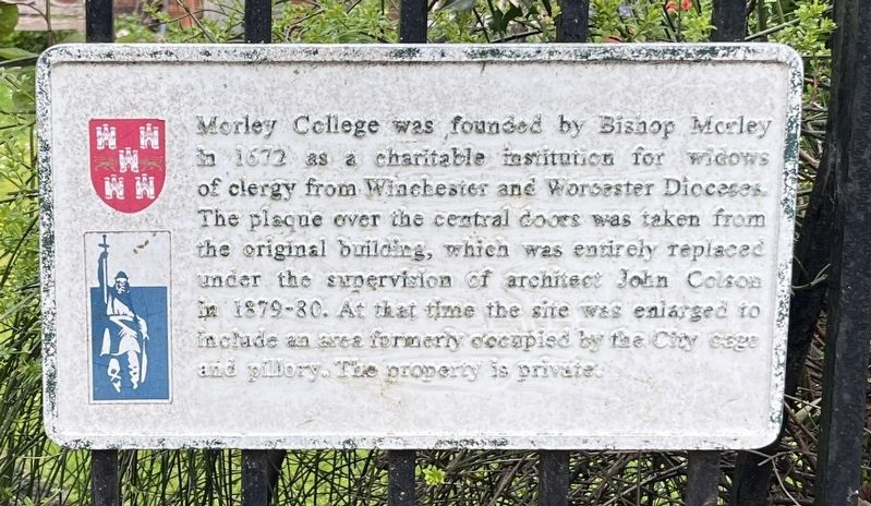 Morley College Marker. Click for full size. Morley College Marker image. Click for full size.