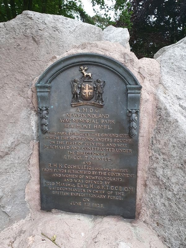 Newfoundland War Memorial Park Beaumont Hamel image. Click for full size.