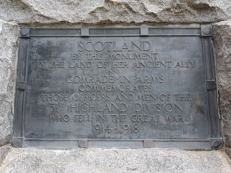 51st Highland Division Memorial Marker. Click for full size. 51st Highland Division Memorial Marker image. Click for full size.