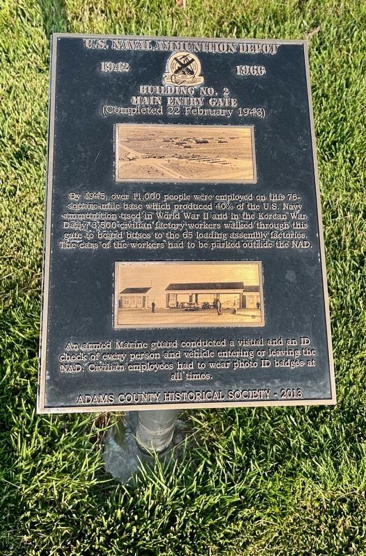 Nearby U.S. Naval Ammunition Depot plaque.. Click for full size. Nearby U.S. Naval Ammunition Depot plaque. image. Click for full size.