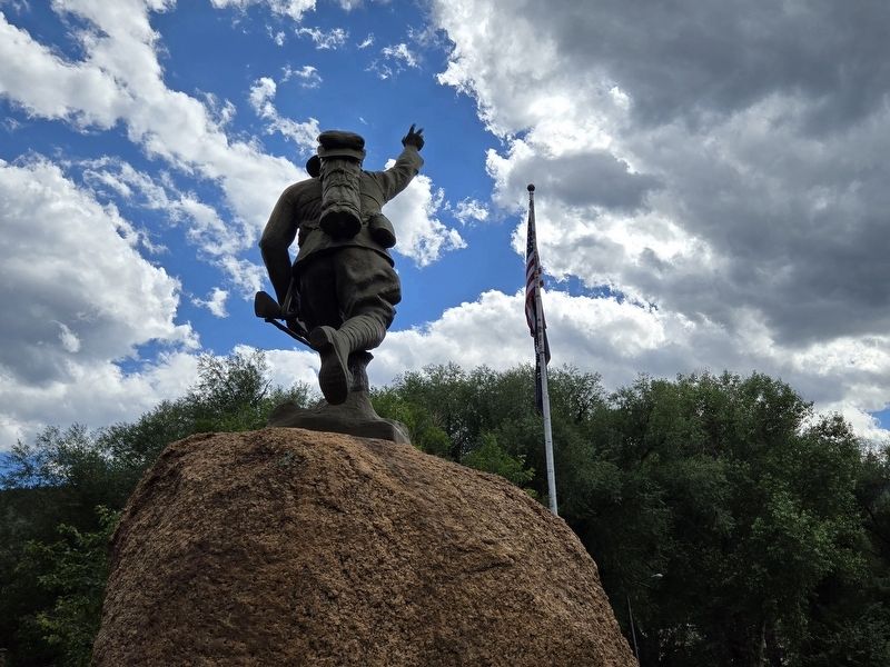 George Eber Duclo memorial statue with American flag in background. Click for full size. George Eber Duclo memorial statue with American flag in background image. Click for full size.