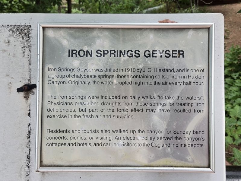 Iron Springs Geyser Marker. Click for full size. Iron Springs Geyser Marker image. Click for full size.