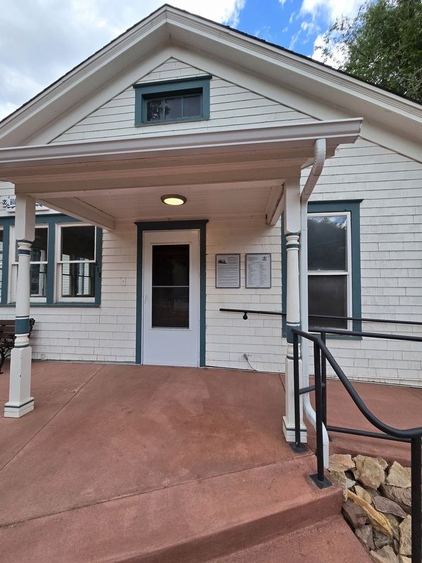 Fellowship hall with the marker to the right of the entrance. Click for full size. Fellowship hall with the marker to the right of the entrance image. Click for full size.