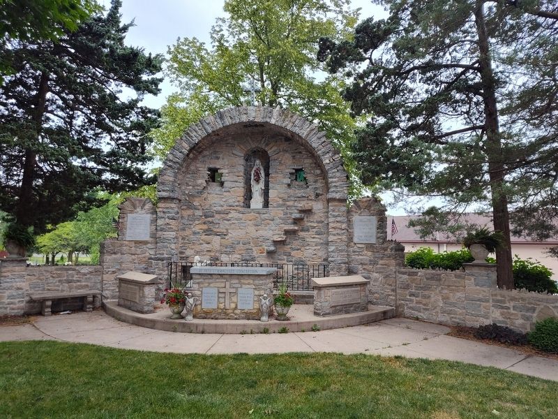 Our Lady of Lourdes Veterans Memorial Marker. Click for full size. Our Lady of Lourdes Veterans Memorial Marker image. Click for full size.