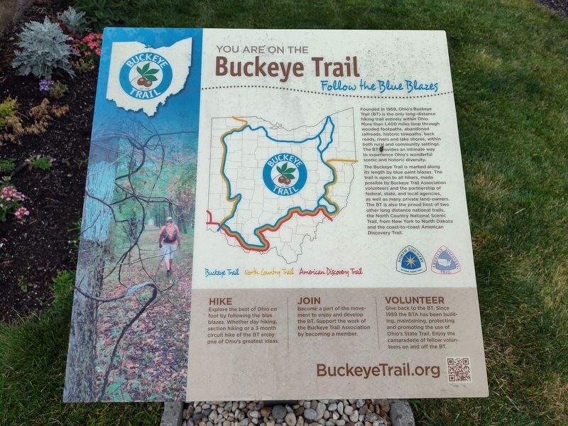 You Are On The Buckeye Trail Marker. Click for full size. You Are On The Buckeye Trail Marker image. Click for full size.