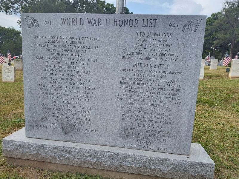 World War II Honor List Marker. Click for full size. World War II Honor List Marker image. Click for full size.