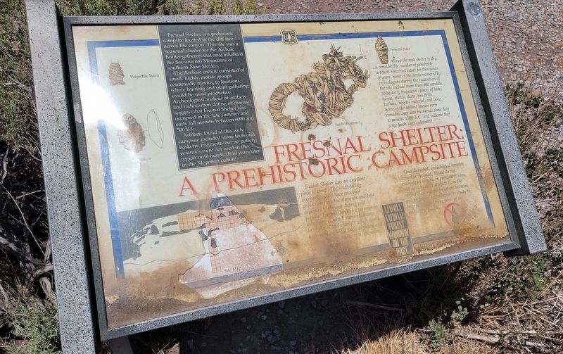 Fresnal Shelter: a Prehistoric Campsite Marker. Click for full size. Fresnal Shelter: a Prehistoric Campsite Marker image. Click for full size.