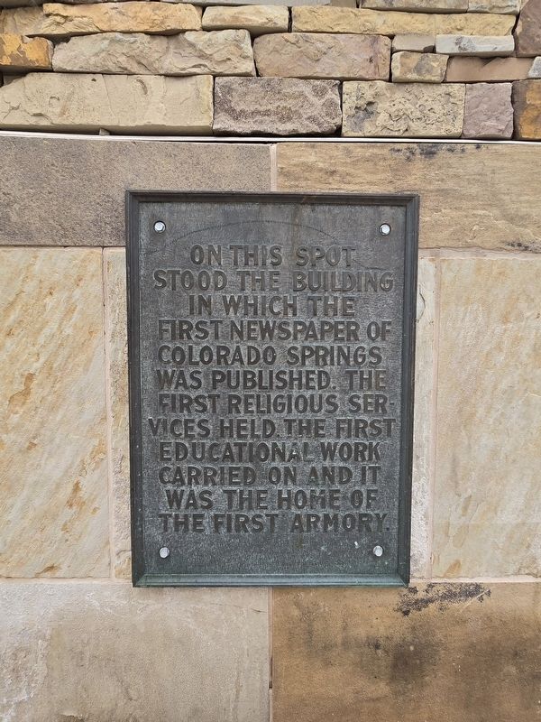 First Newspaper of Colorado Springs Marker. Click for full size. First Newspaper of Colorado Springs Marker image. Click for full size.