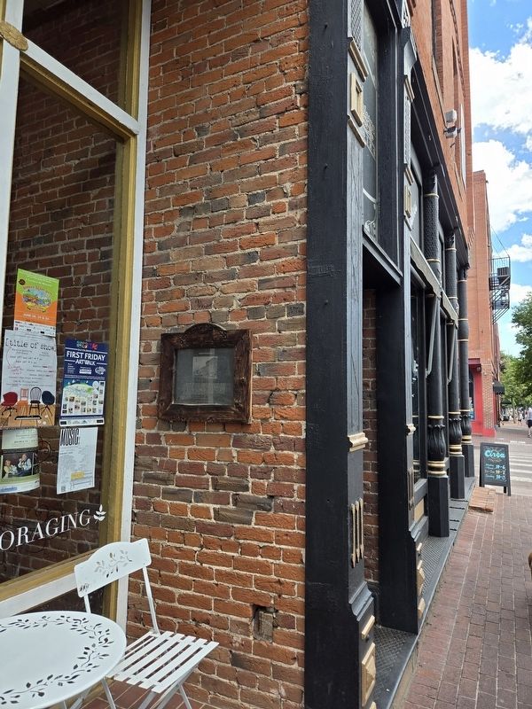 Wide view Templeton Block Marker on the far west facing wall of the Templeton Building. Click for full size. Wide view Templeton Block Marker on the far west facing wall of the Templeton Building image. Click for full size.