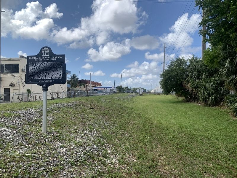 Florida East Coast Railway, Little River Spur Marker. Click for full size. Florida East Coast Railway, Little River Spur Marker image. Click for full size.