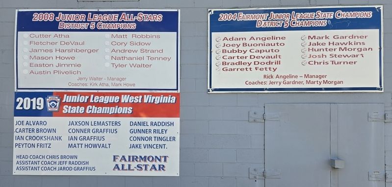 Fairmont Junior League Champions Marker image. Click for full size.