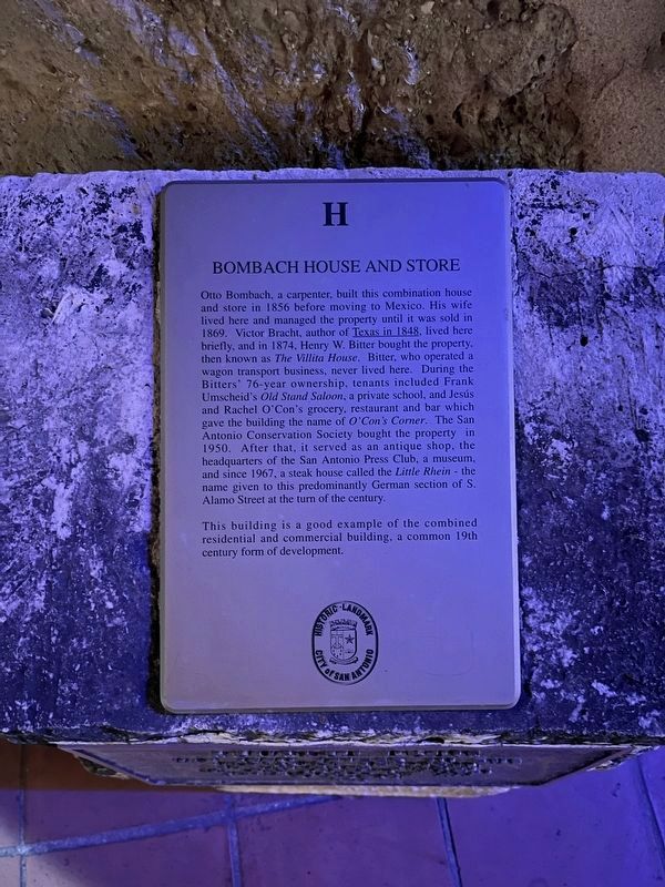 Bombach House and Store Marker image. Click for full size.