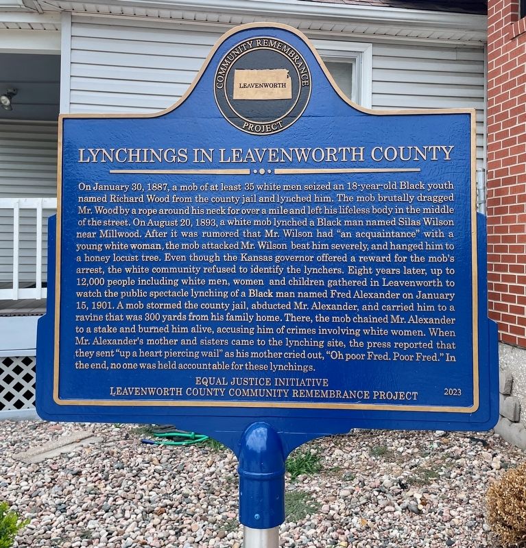 Lynching in Leavenworth County Marker image. Click for full size.