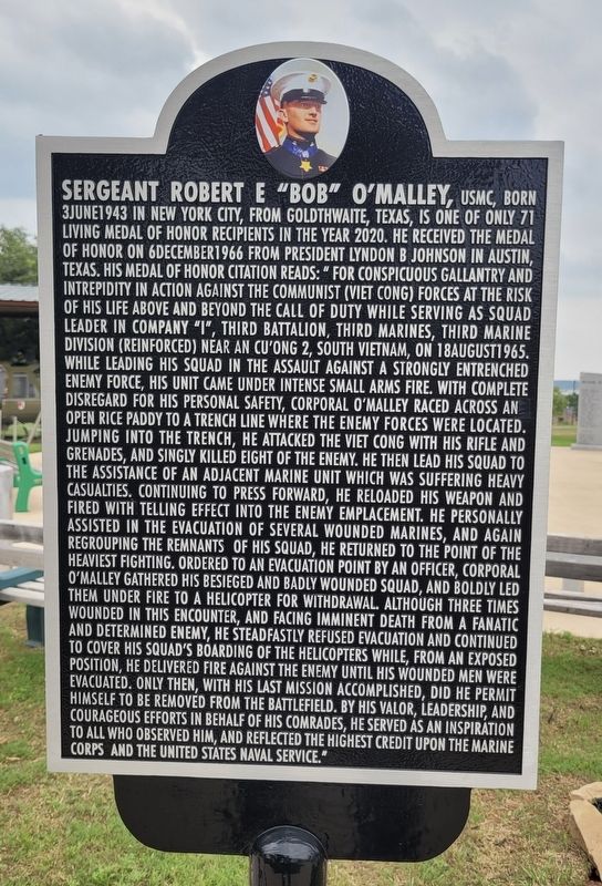 Sergeant Robert E "Bob" O'Malley Marker image. Click for full size.