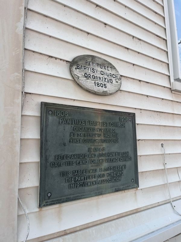 Pawtuxet Baptist Church Marker. Click for full size. Pawtuxet Baptist Church Marker image. Click for full size.