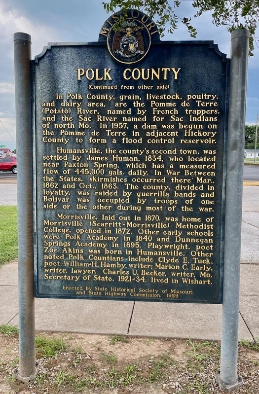 Polk County Marker (reverse). Click for full size. Polk County Marker (reverse) image. Click for full size.