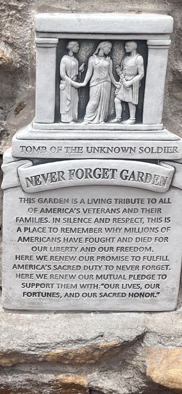 Never Forget Garden Marker image. Click for full size.