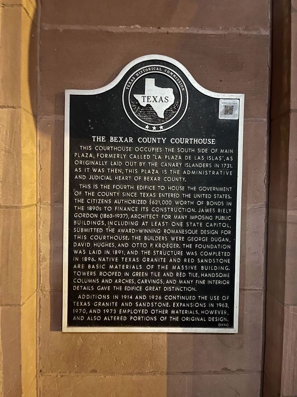The Bexar County Courthouse Marker image. Click for full size.