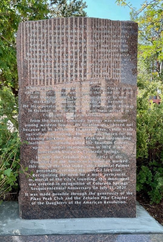 City of Fountain Colony Founded Marker. Click for full size. City of Fountain Colony Founded Marker image. Click for full size.