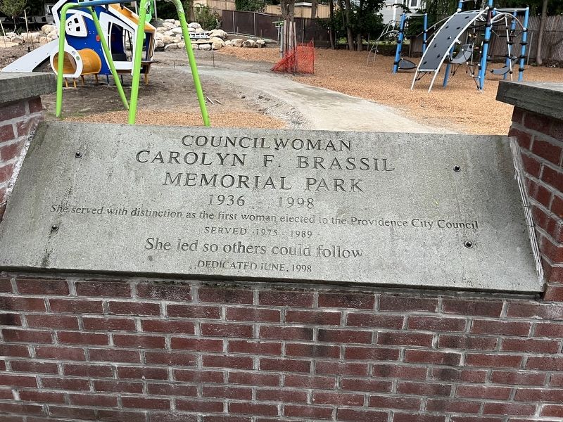 Councilwoman Carolyn F. Brassil Memorial Park Marker image. Click for full size.