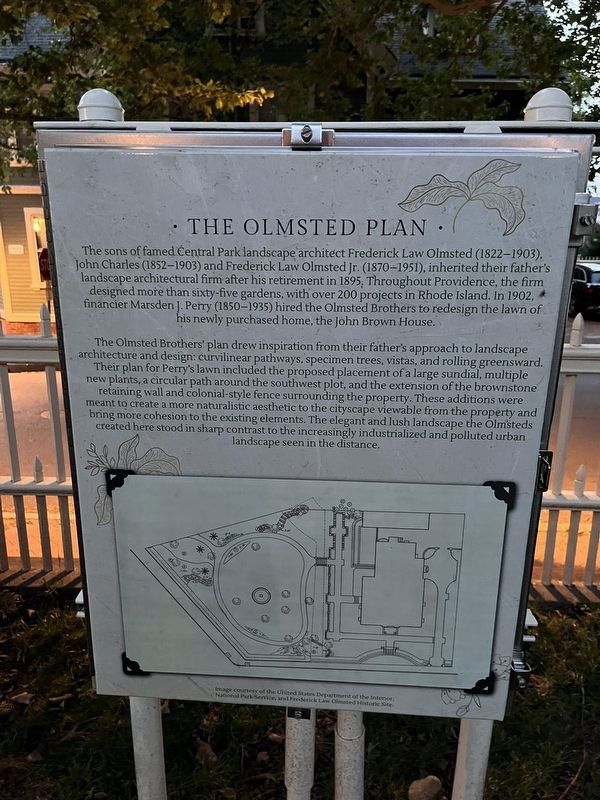 The Olmsted Plan Marker. Click for full size. The Olmsted Plan Marker image. Click for full size.