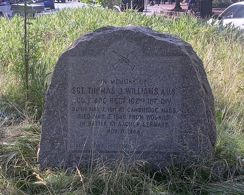 Sgt. Thomas J. Williams Marker. Click for full size. Sgt. Thomas J. Williams Marker image. Click for full size.