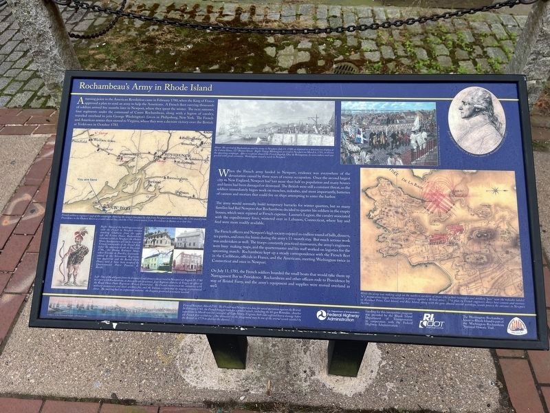 Rochambeau's Army in Rhode Island Marker. Click for full size. Rochambeau's Army in Rhode Island Marker image. Click for full size.