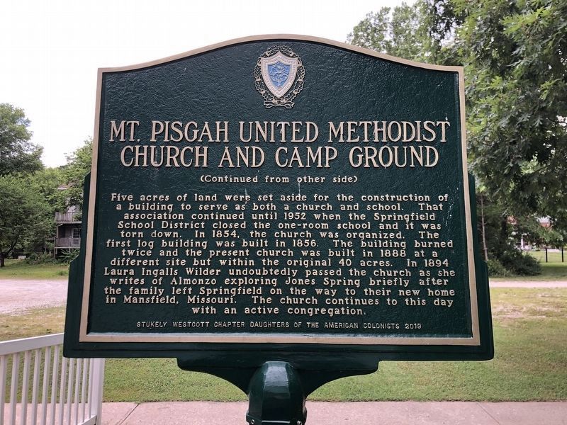 Mt. Pisgah United Methodist Church and Camp Ground Marker, Side Two. Click for full size. Mt. Pisgah United Methodist Church and Camp Ground Marker, Side Two image. Click for full size.